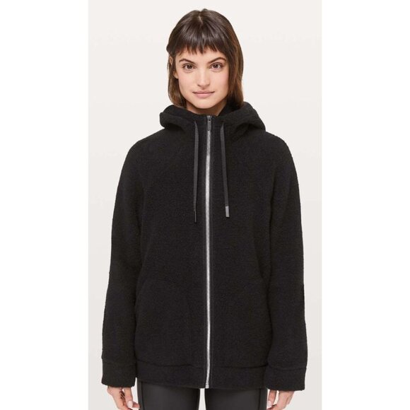 Lululemon So Sherpa Hooded Jacket Black-sz approx. 4 - Picture 5 of 10